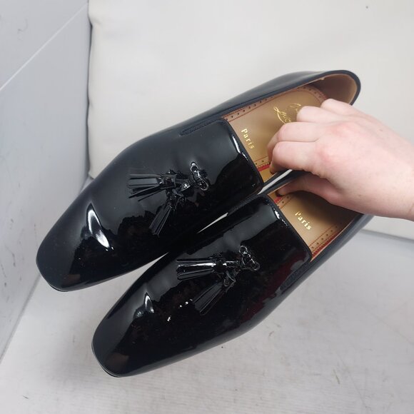 Christian Louboutin Black Patent Tassel Slip-On Loafers main image 9
